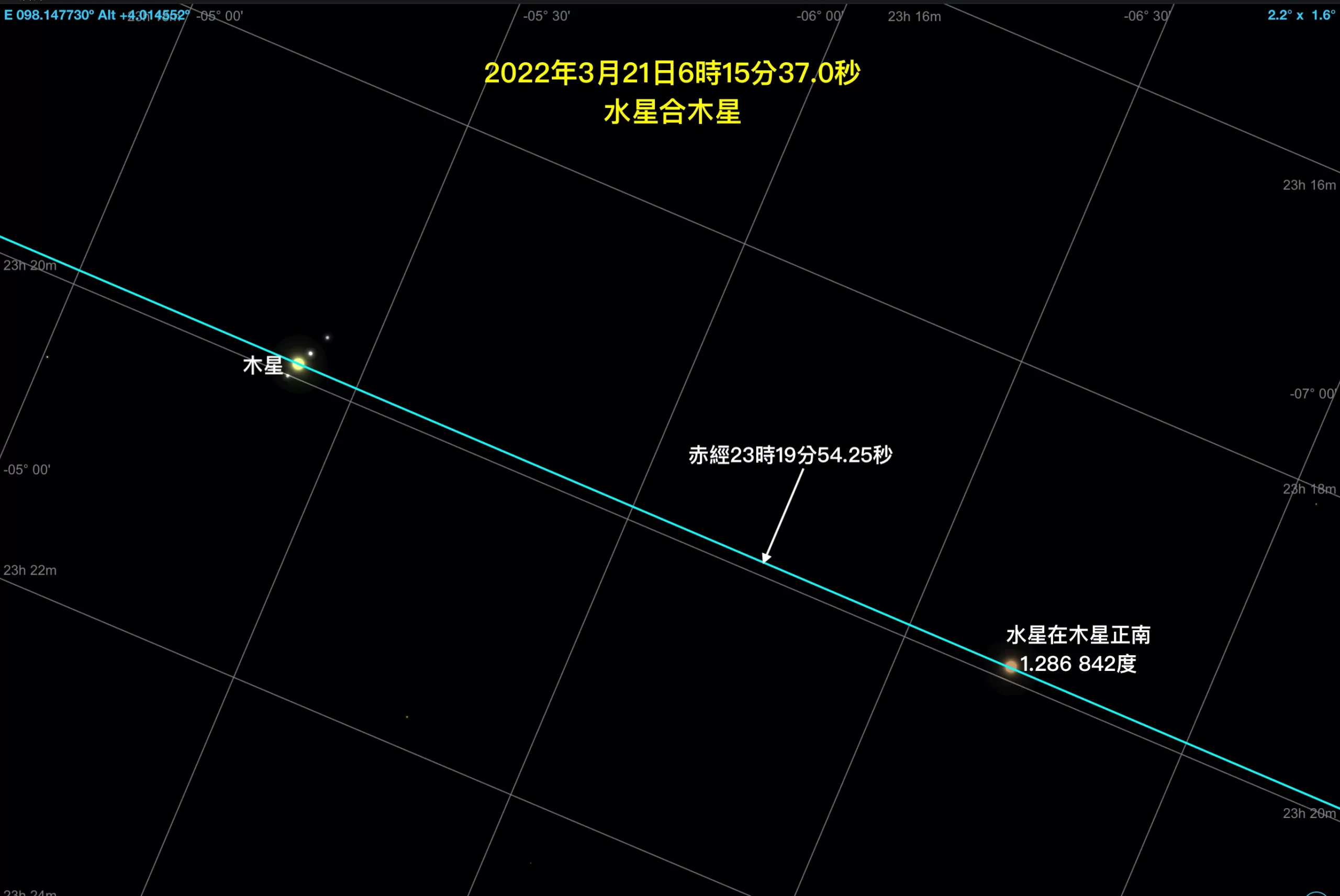 2022年3月21日6时15分37秒水星合木星