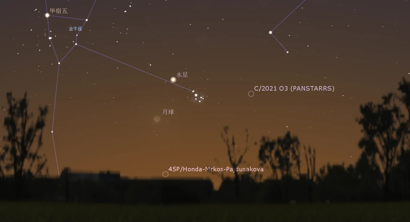 2022/5/2 水星合月 + C/2021 O3 (PanSTARRS)彗星接近昴星团