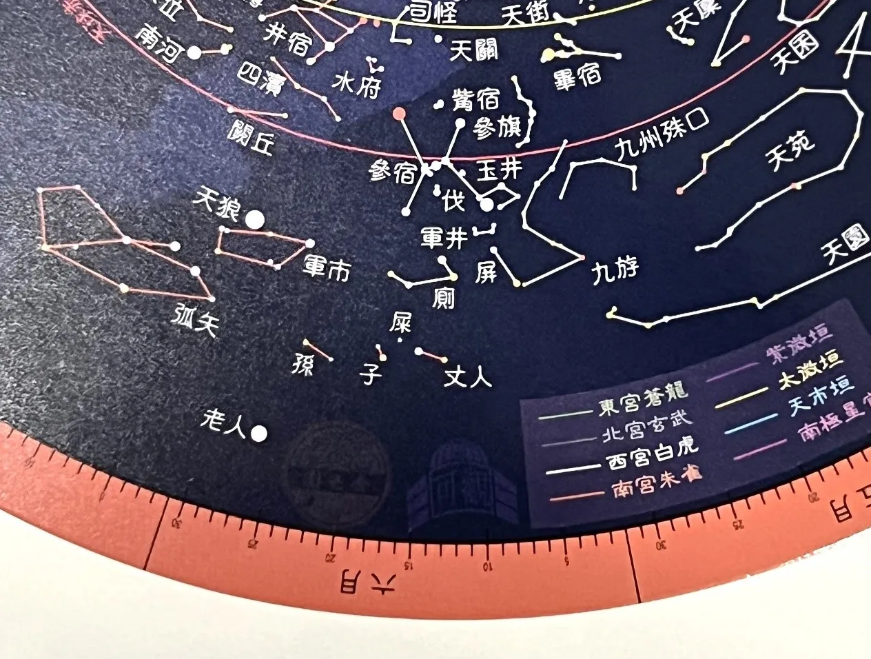 可观中心的中国星图，局部放大。