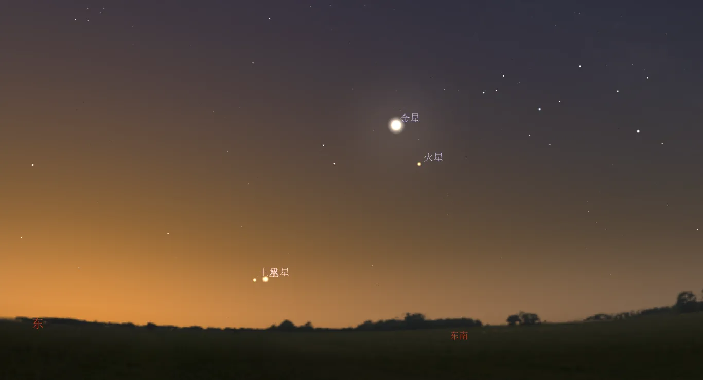 2022/3/2清晨，水星与土星接近景象