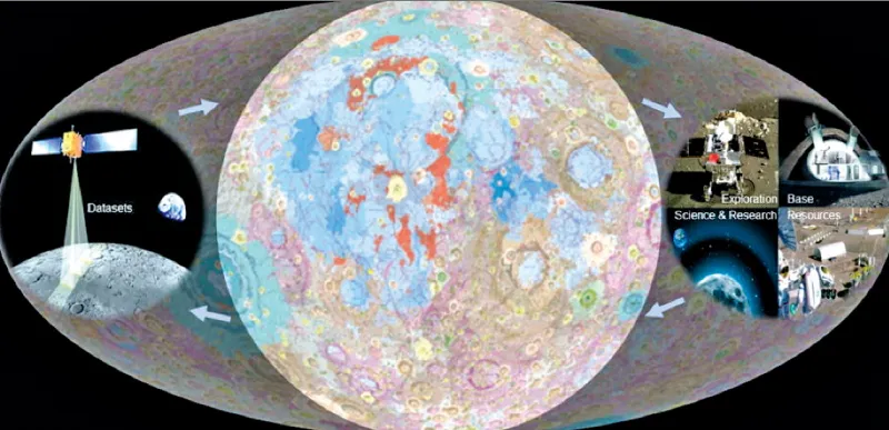 中国科学家绘制了迄今为止最详细的月球地质图（250万分之一比例）。