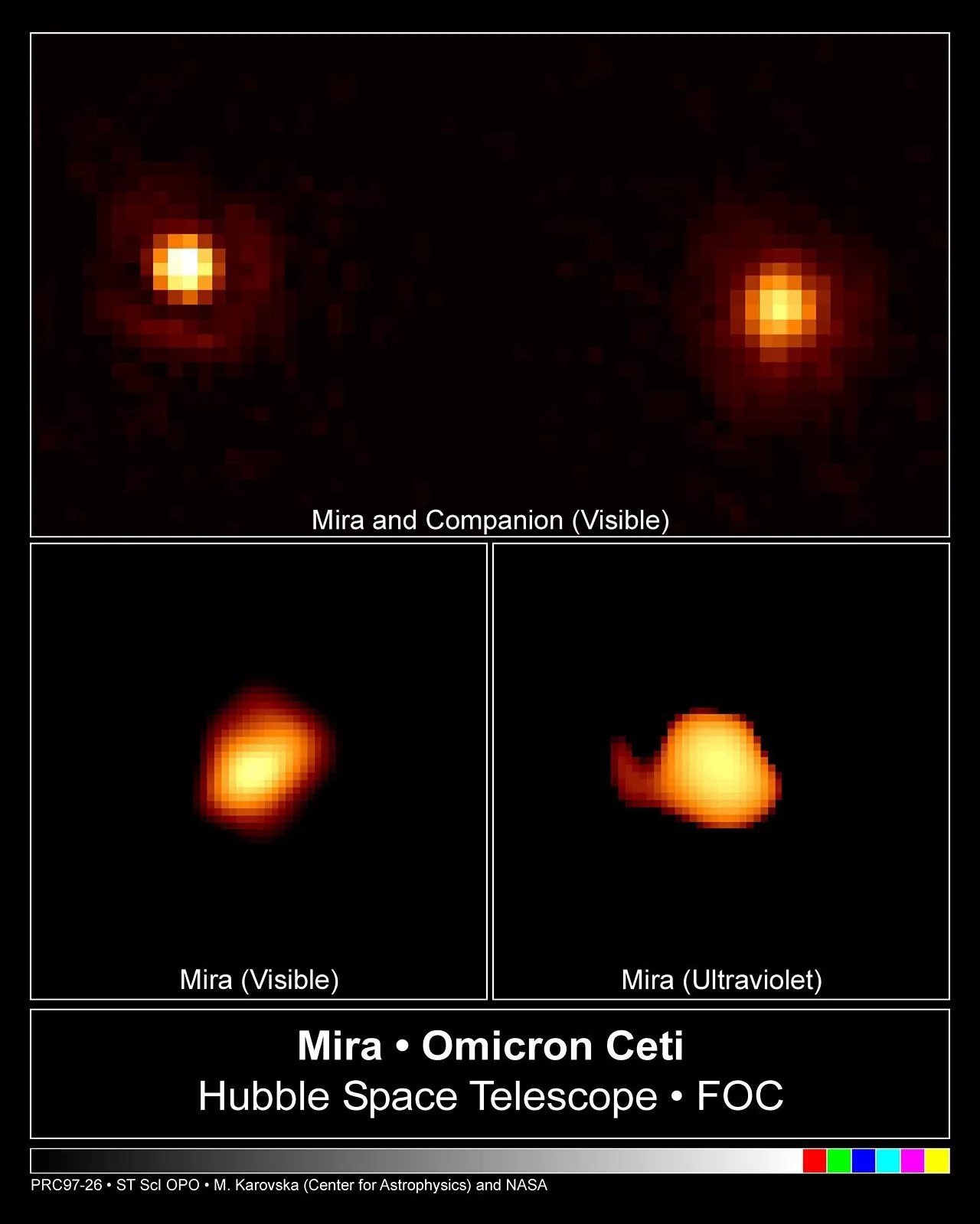 哈勃太空望远镜拍摄蒭藁增二及其伴星。