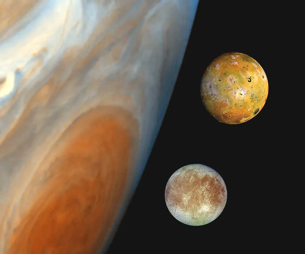 木星、木卫一、木卫二