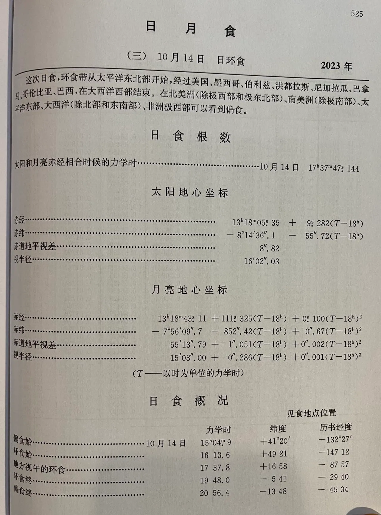 2023年日月食，取自《2023年中国天文年历》