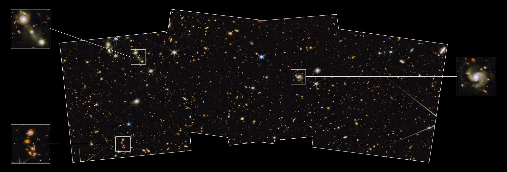 韦伯在北黄极区看到大量的遥远星系